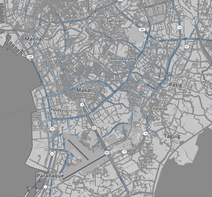 animation of traffic in Manila